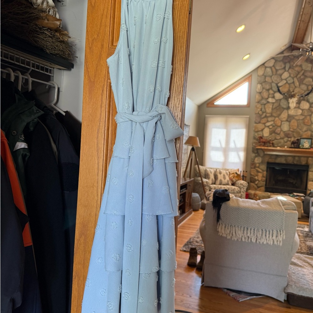 Elegant Blue Sleeveless Dress
